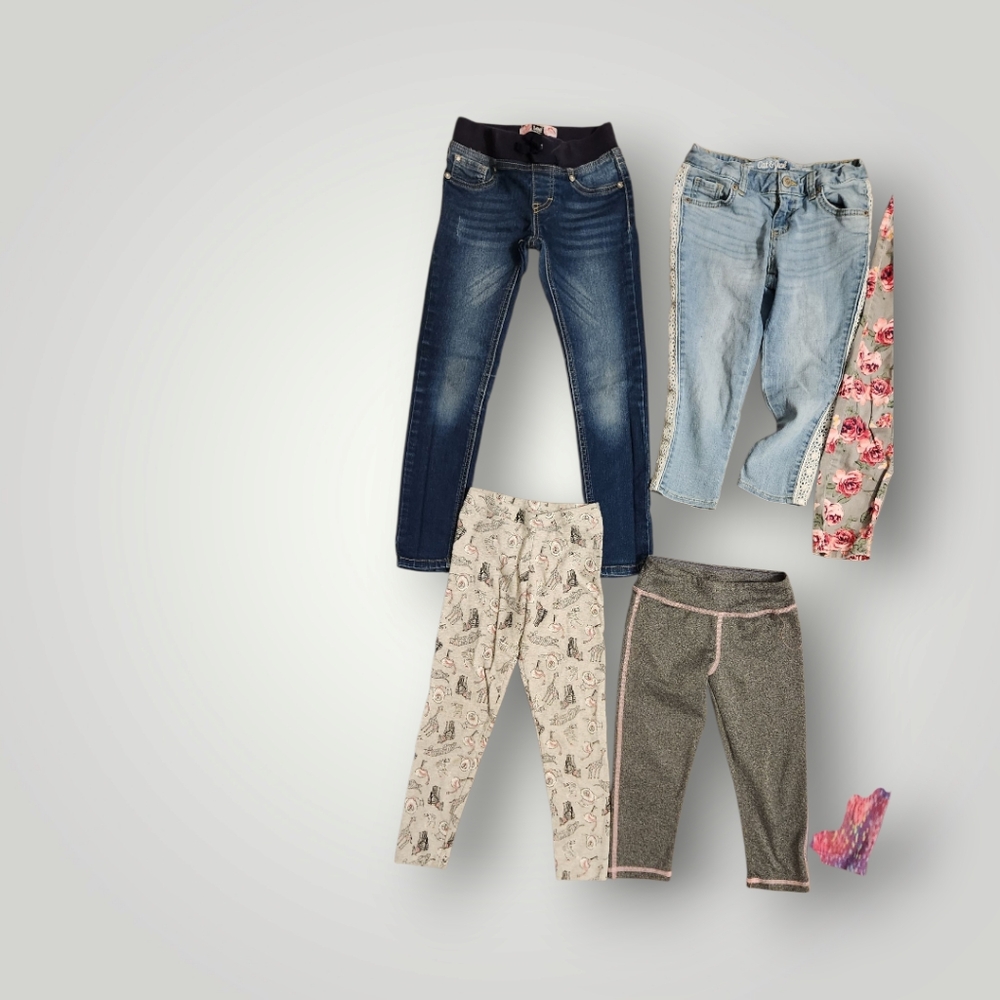 Girls all season bundle lot shorts pants jeans leggings capris size 6 7 - Picture 12 of 13